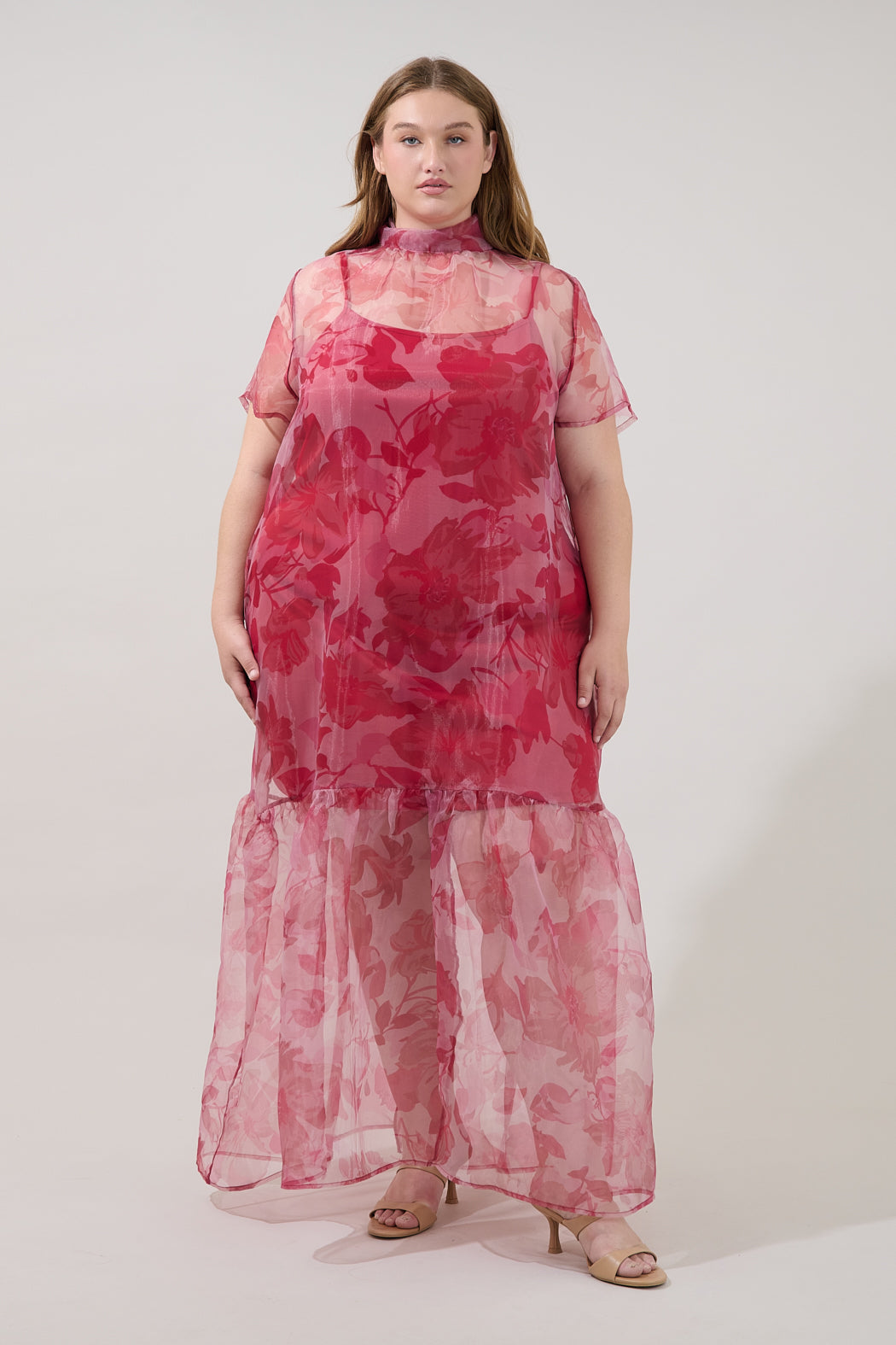 Ellery Floral Dime Organza Maxi Dress Curve