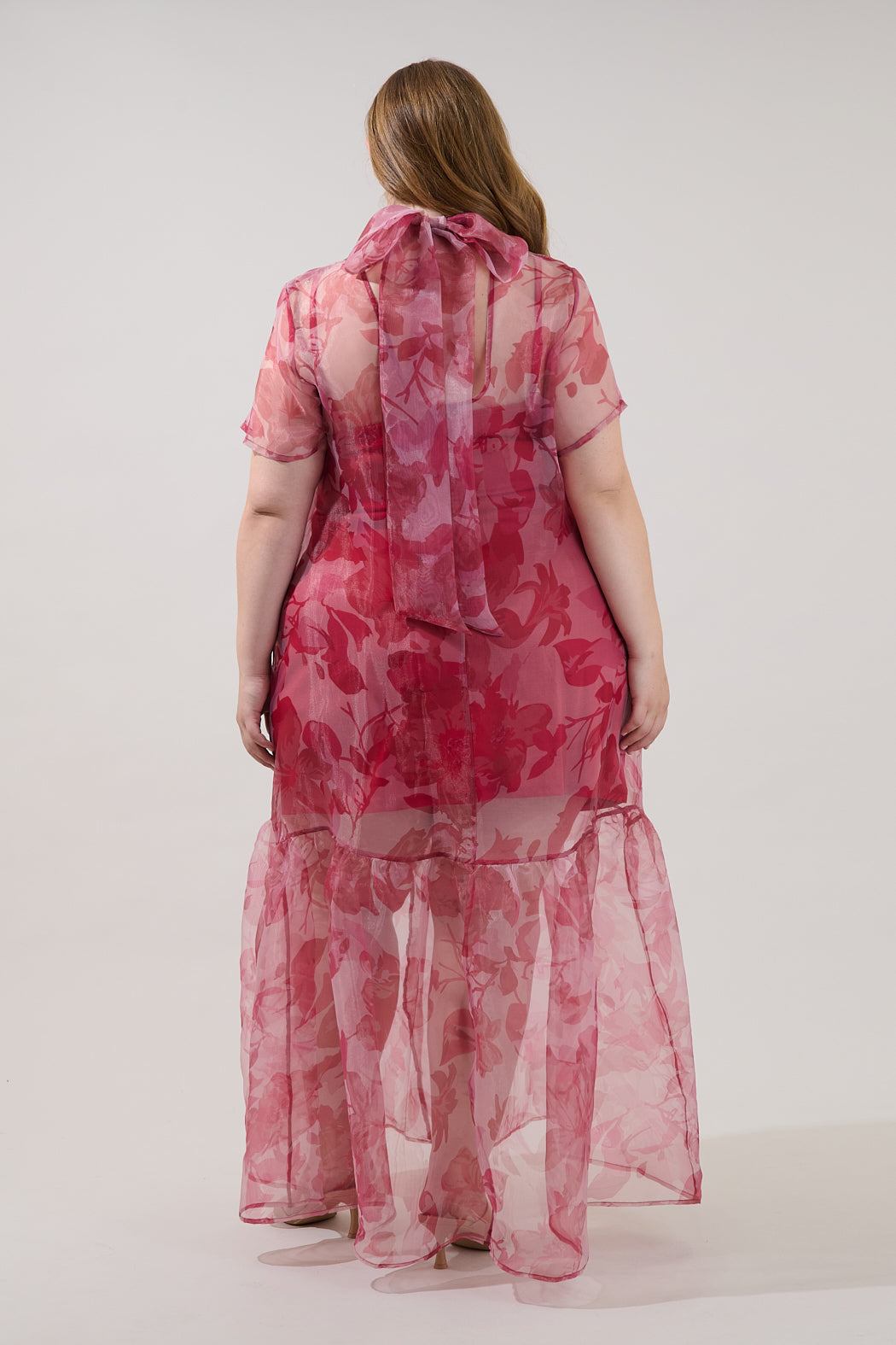 Ellery Floral Dime Organza Maxi Dress Curve