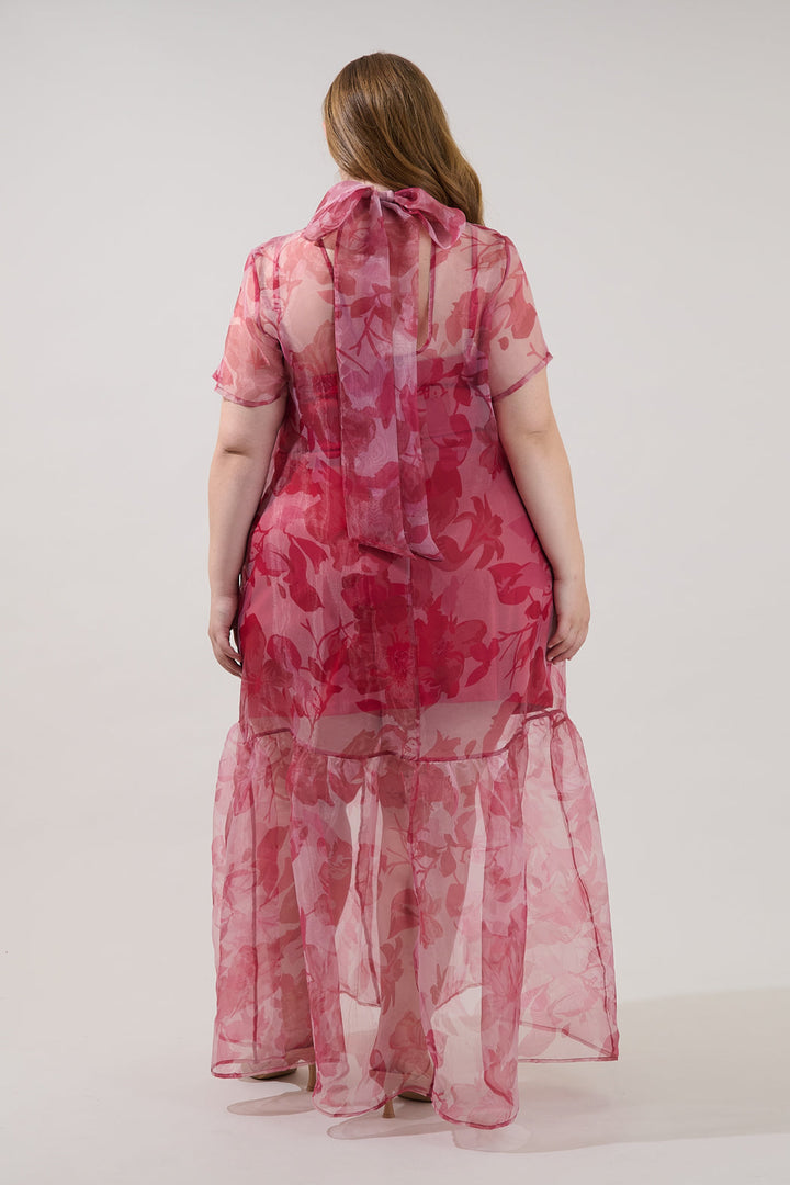 Ellery Floral Dime Organza Maxi Dress Curve