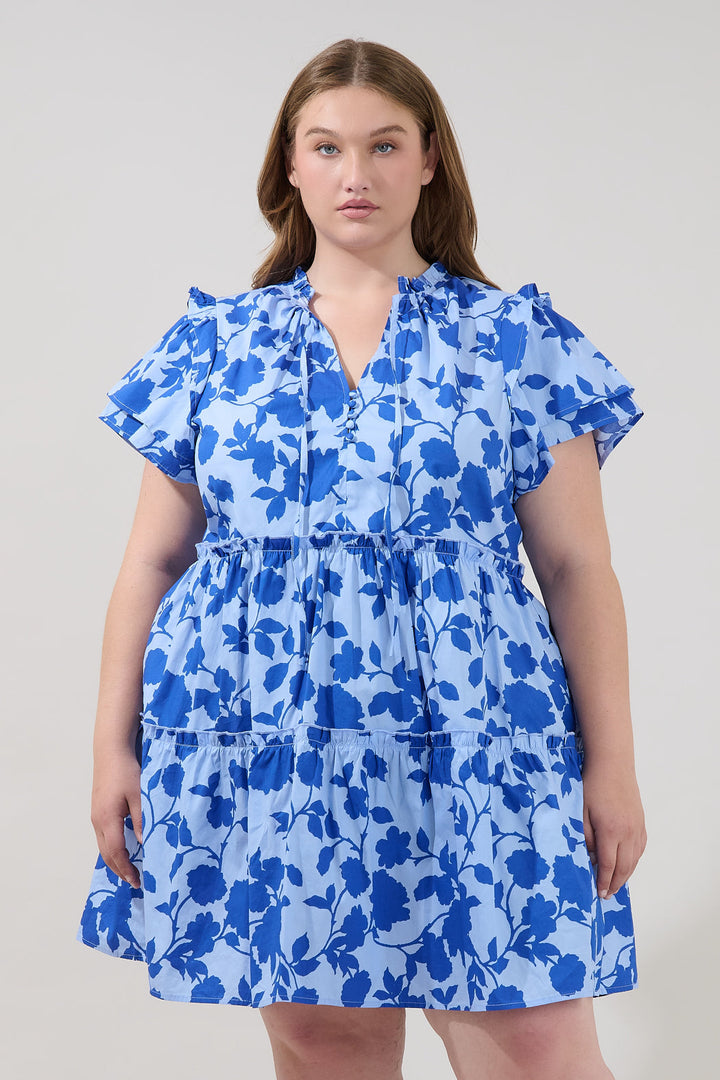 Empire Tiered Mini Dress Palmas Curve