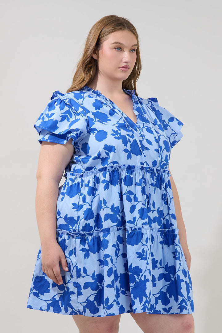 Empire Tiered Mini Dress Palmas Curve