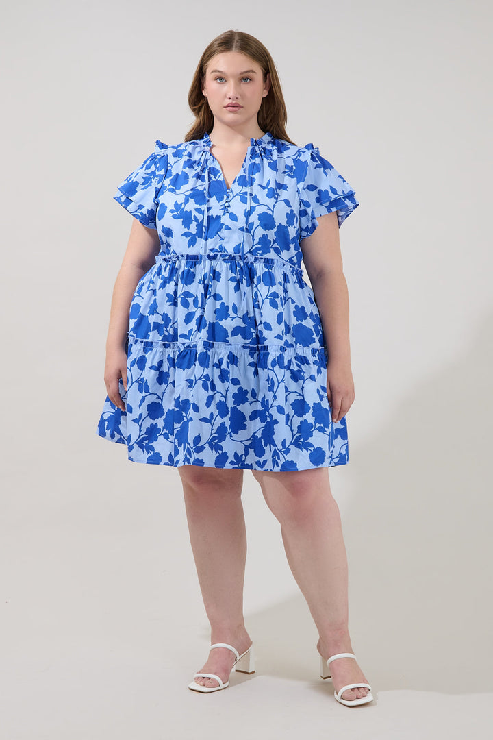 Empire Tiered Mini Dress Palmas Curve