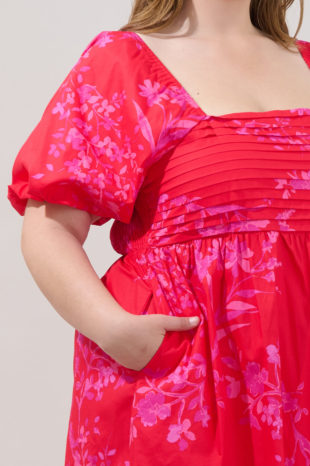 Pleated Mini Dress Primrose Curve