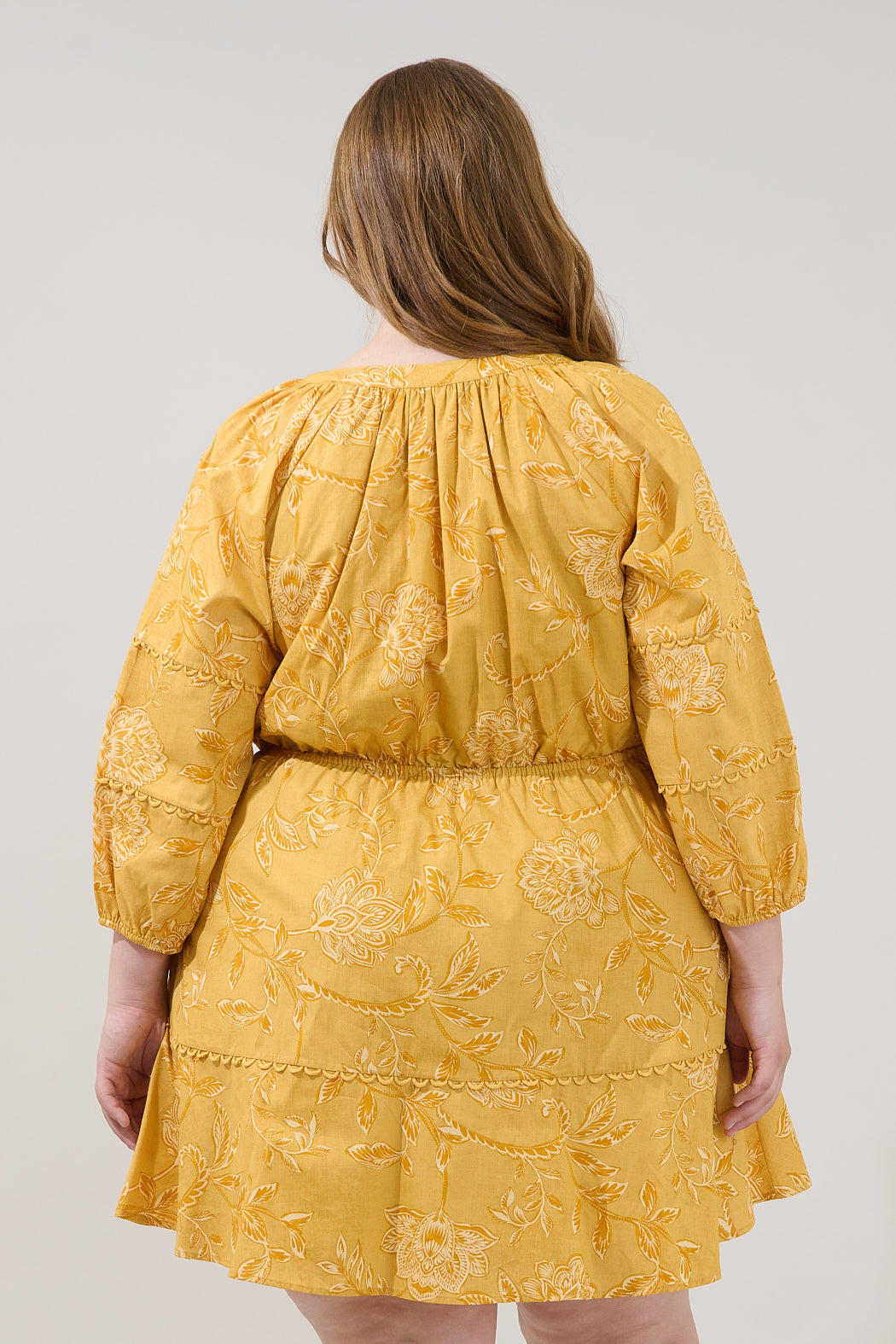 Dabria Split Neck Mini Dress Narobi Floral Curve