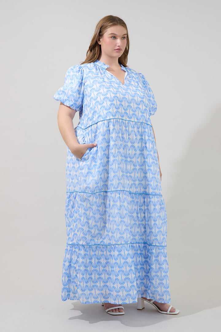 Renley Tiered Maxi Dress Mosaic Curve