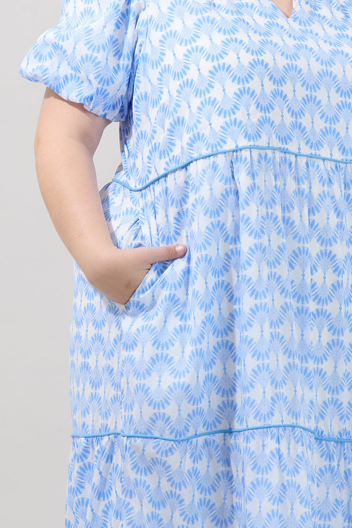 Renley Tiered Maxi Dress Mosaic Curve