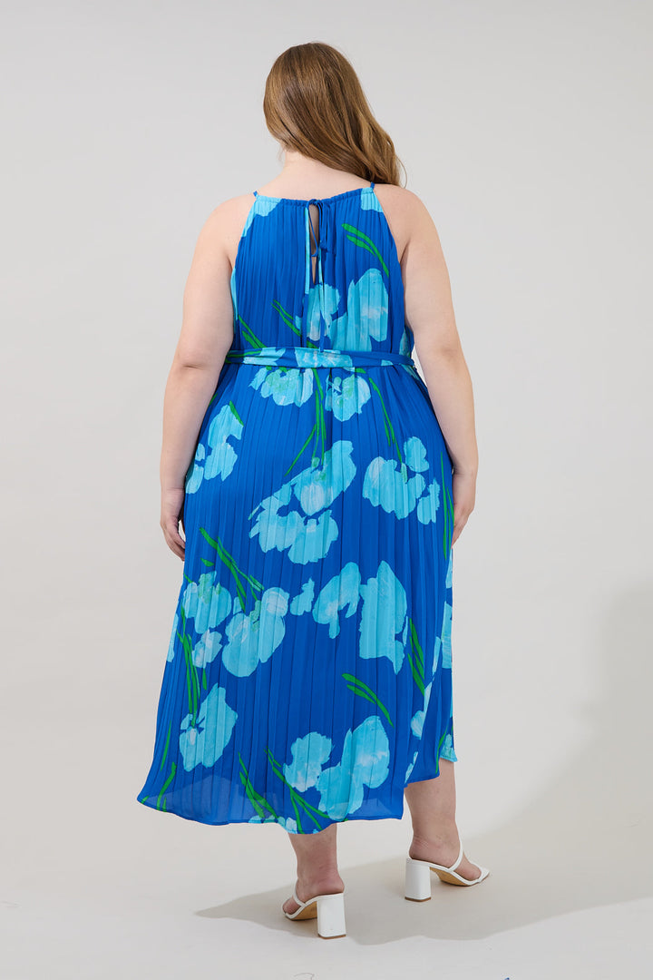 Maly Pleated Midi Dress Floral Curve