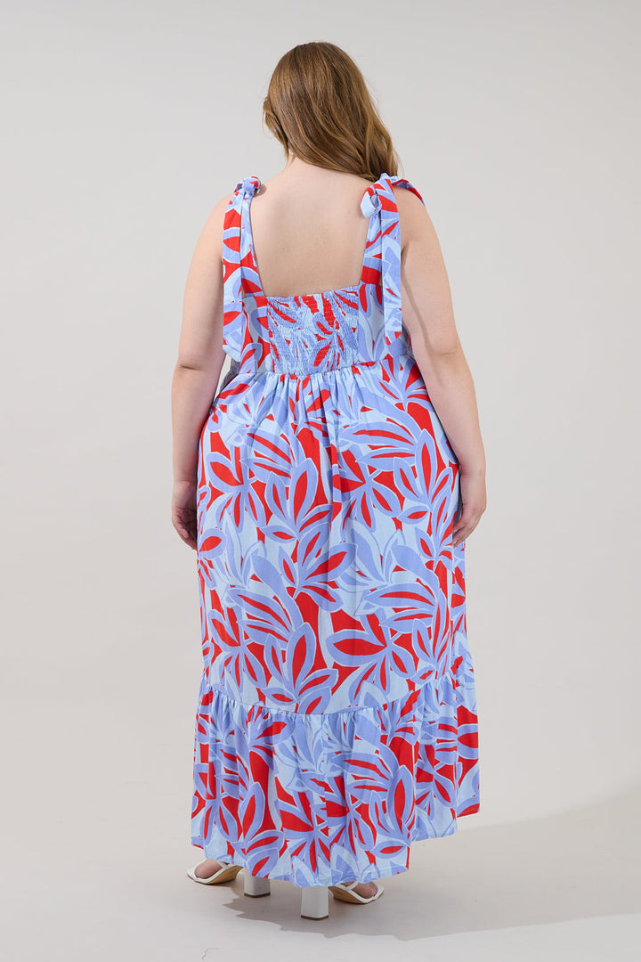 Hendy Shoulder Tie Maxi Dress Areca Curve