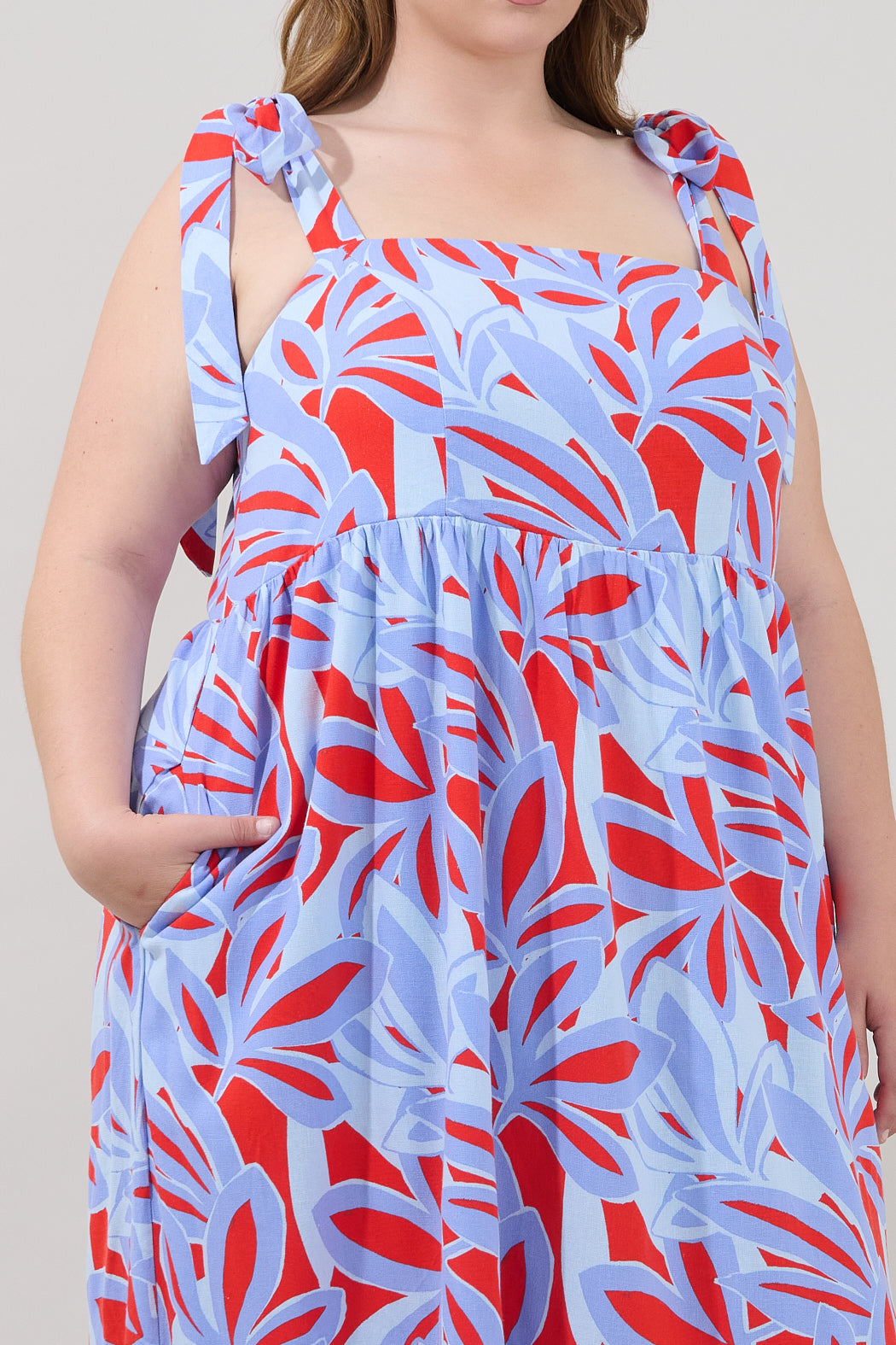 Hendy Shoulder Tie Maxi Dress Areca Curve