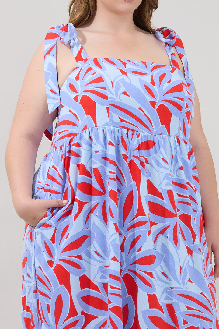 Hendy Shoulder Tie Maxi Dress Areca Curve