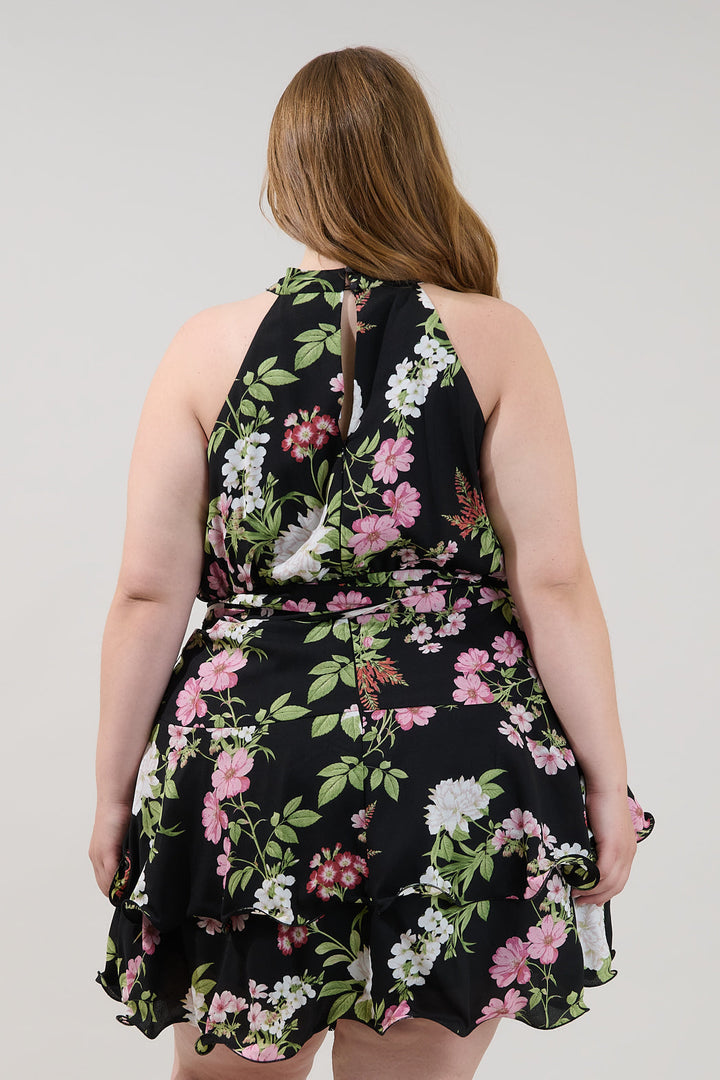Mariena Ruffle Mini Dress Hollyhock Curve
