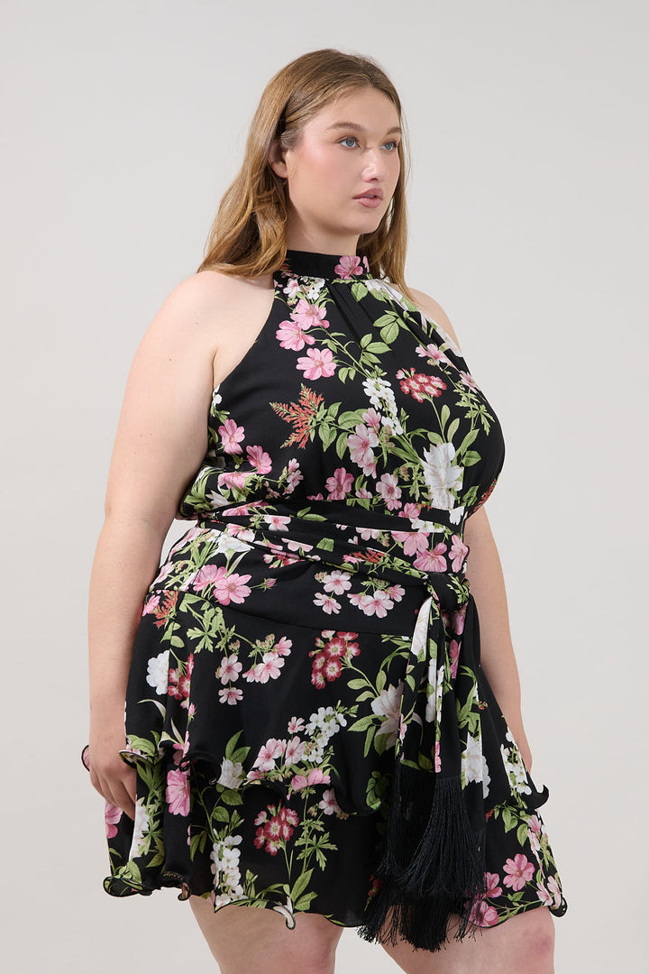 Mariena Ruffle Mini Dress Hollyhock Curve