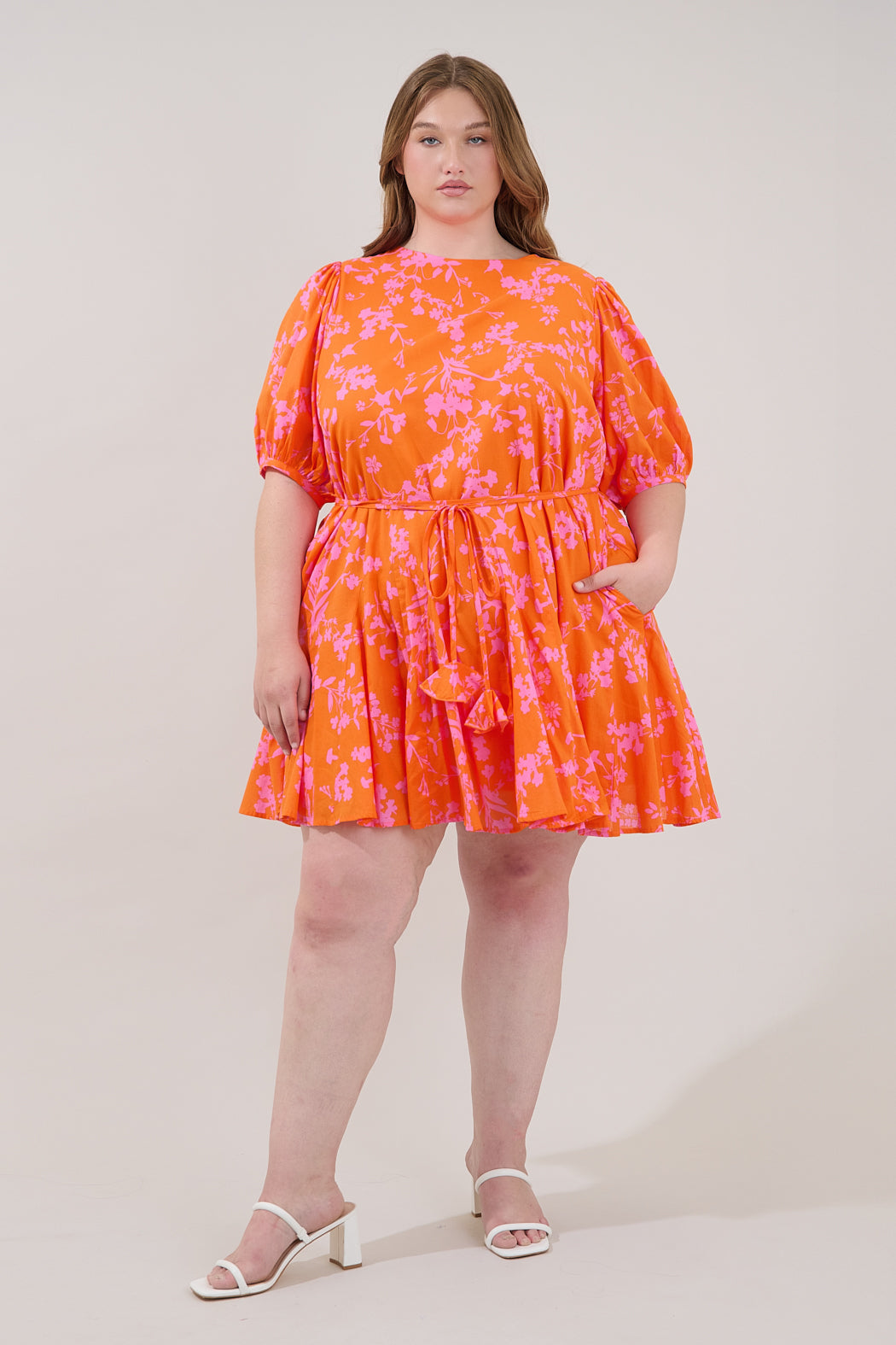 Deliah Godet Mini Dress Floral Curve