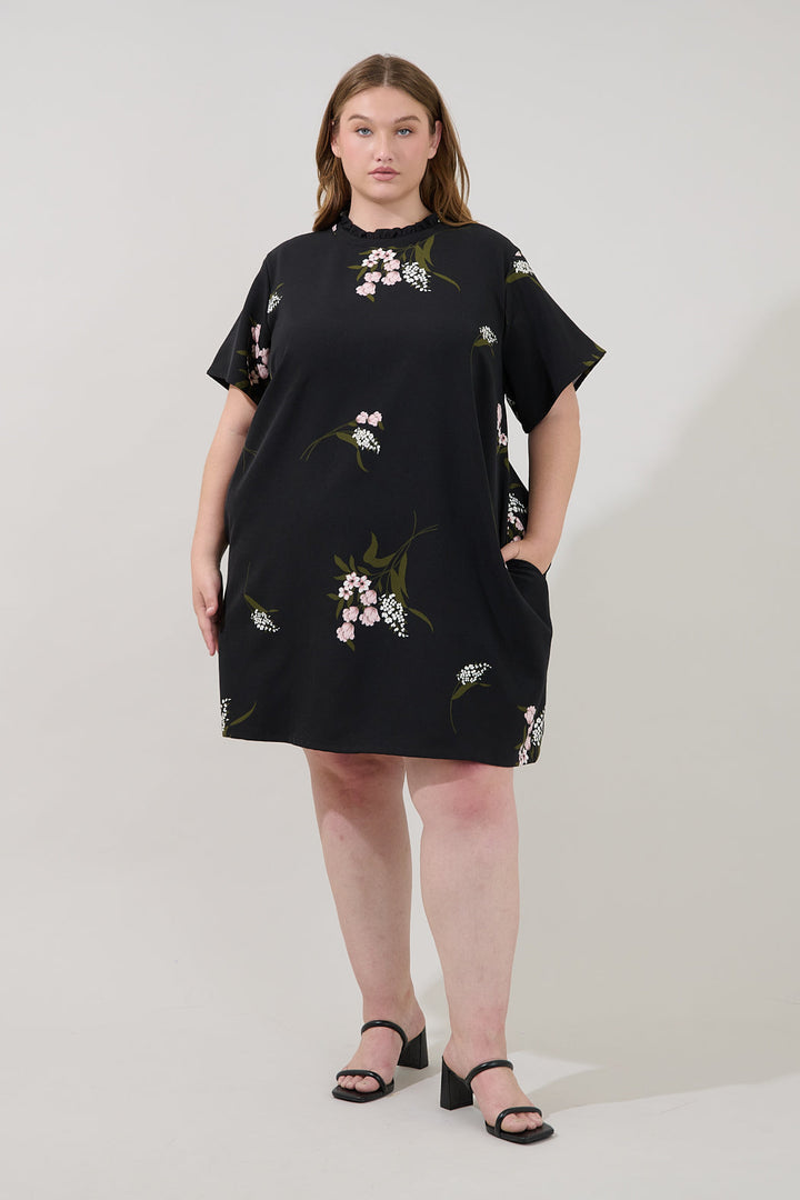 Rickie Shift Mini Dress Floral Curve