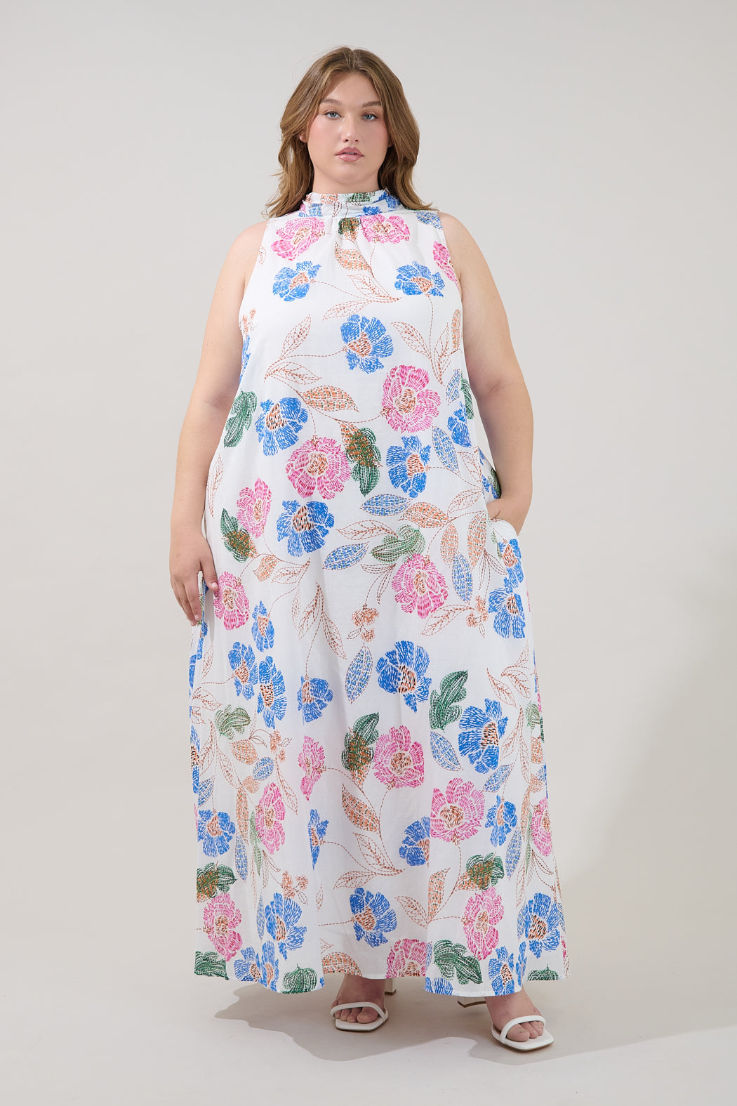 Akiya Mockneck Maxi Dress Wild Poppy Curve