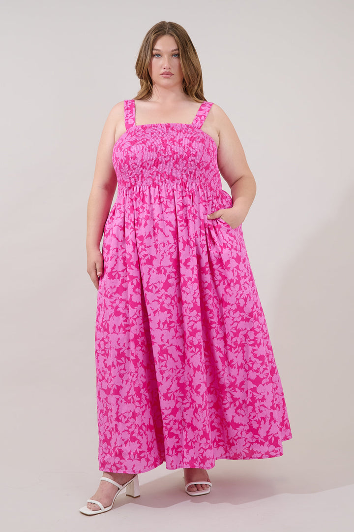 Lenna Smocked Maxi Dress Petunia Curve