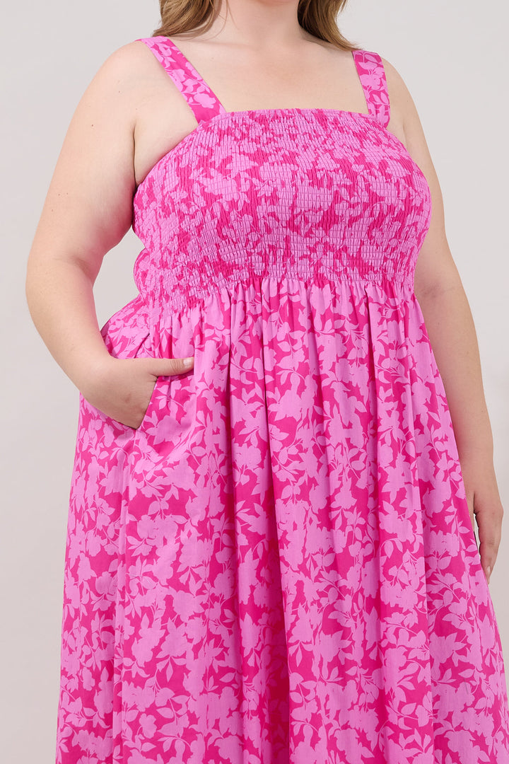 Lenna Smocked Maxi Dress Petunia Curve