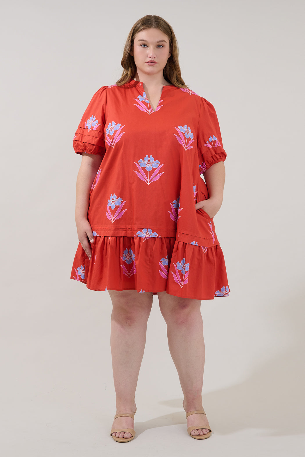 Reani Shift Mini Dress Floral Curve