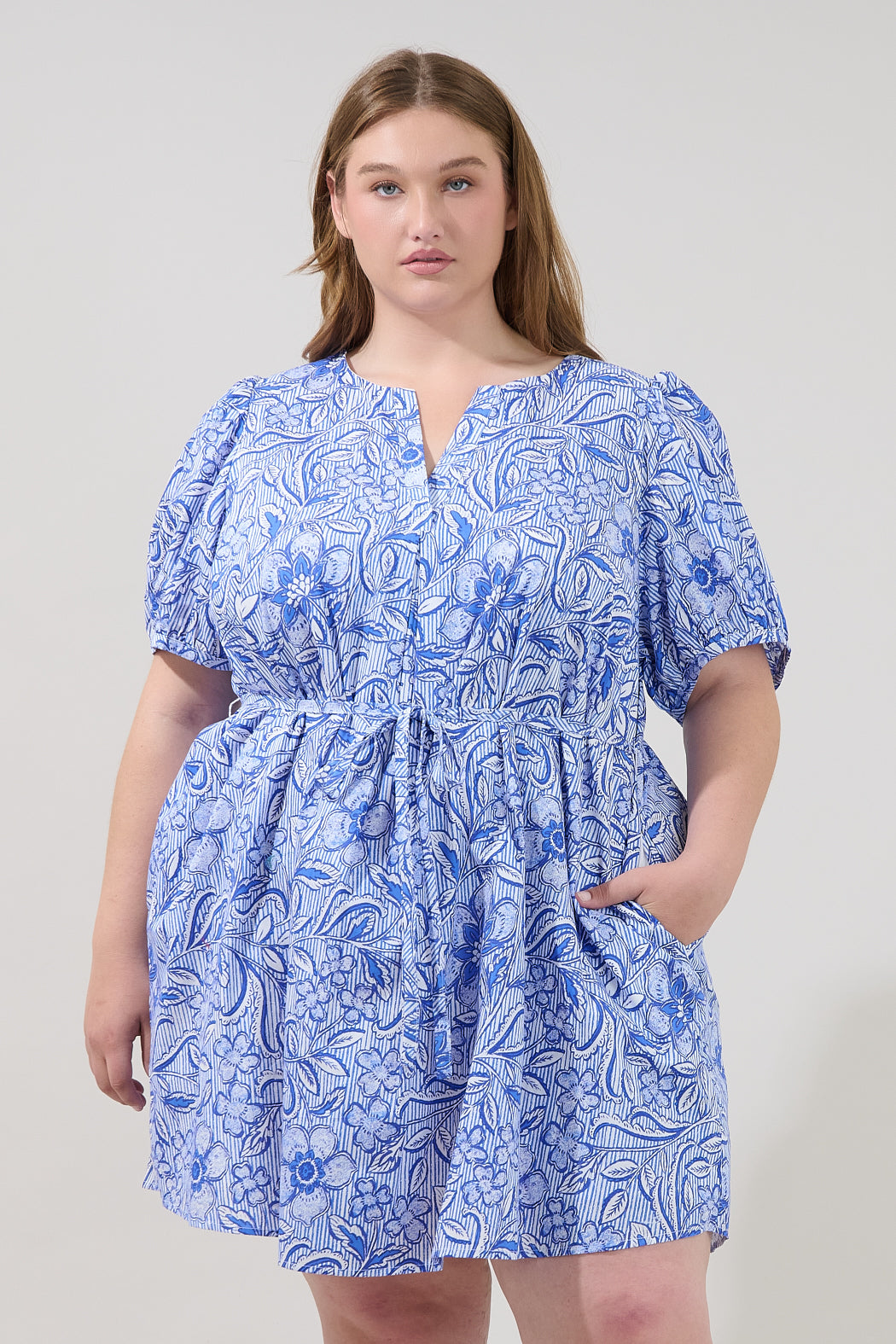 Hally A-line Mini Dress Floral Curve