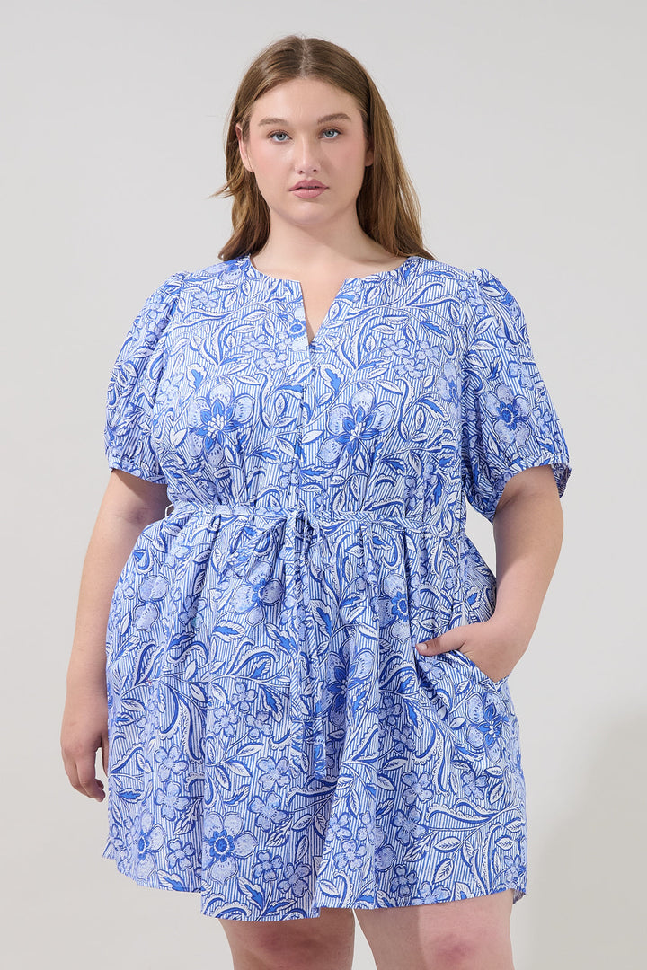 Hally A-line Mini Dress Floral Curve