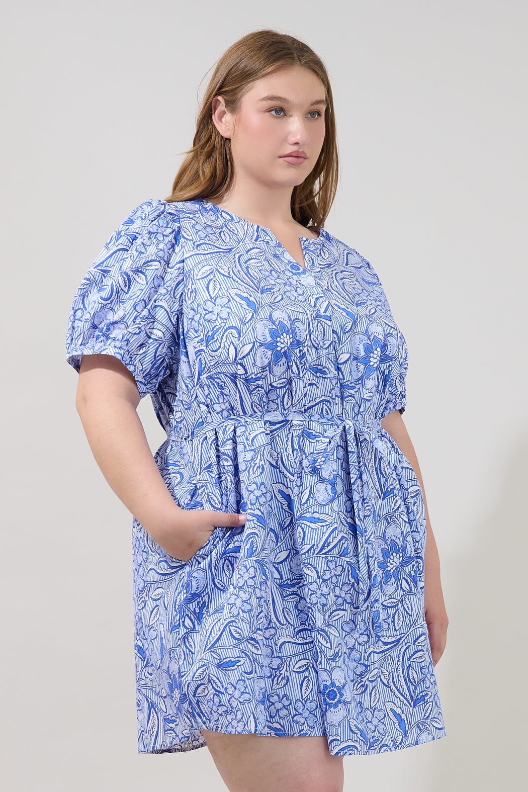 Hally A-line Mini Dress Floral Curve