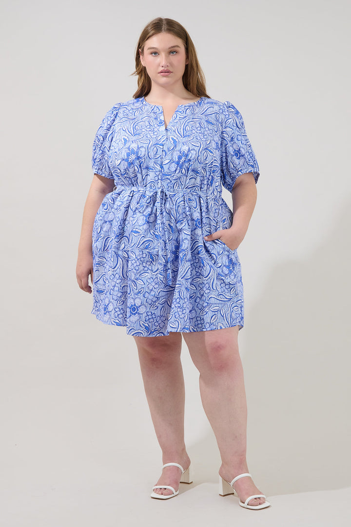 Hally A-line Mini Dress Floral Curve
