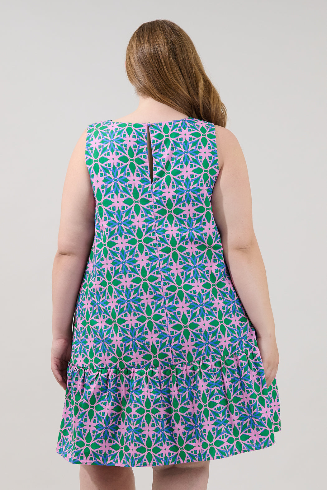 Cala Shift Tiered Mini Dress Geo Curve