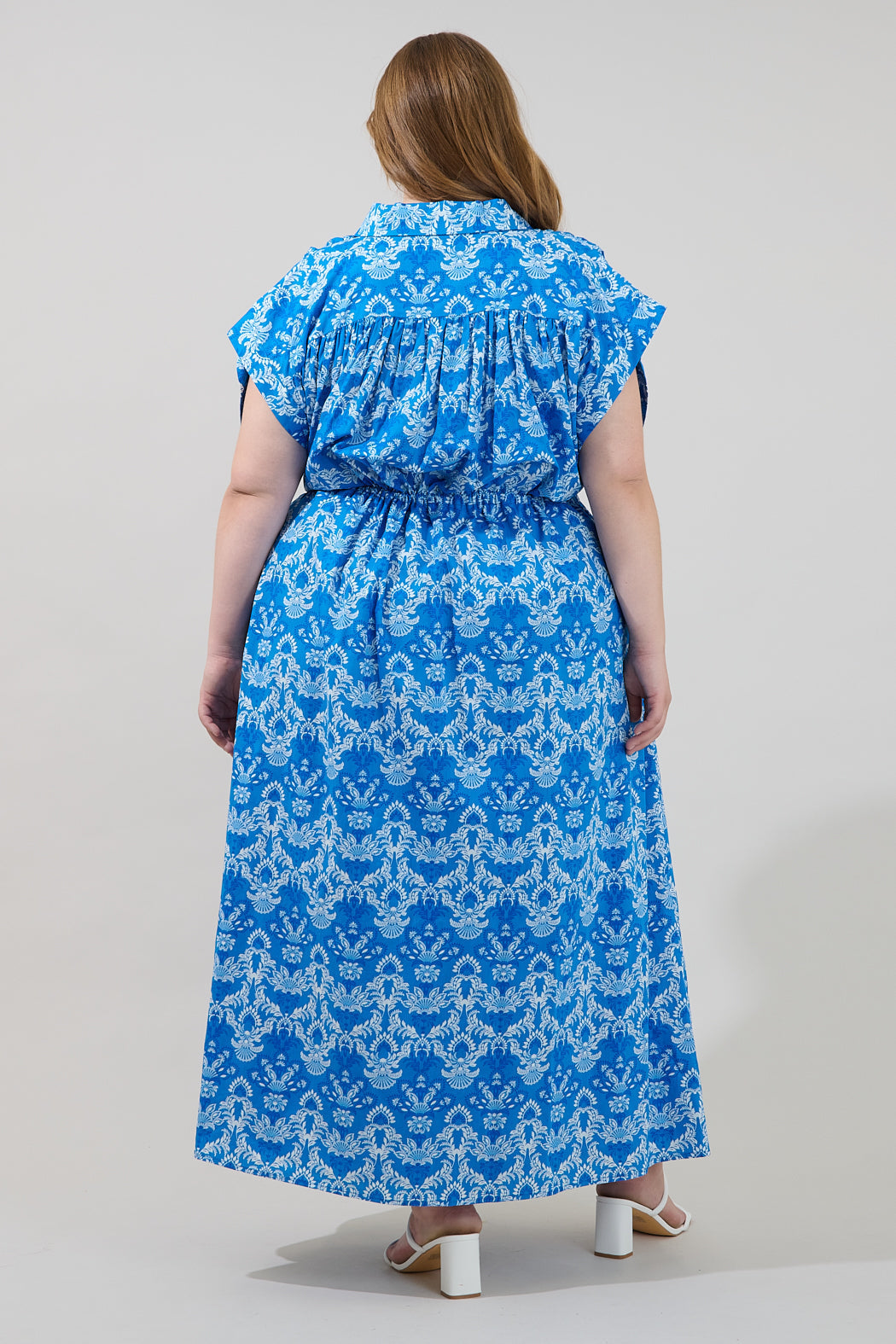 Reina Drawstring Maxi Dress Floral Curve