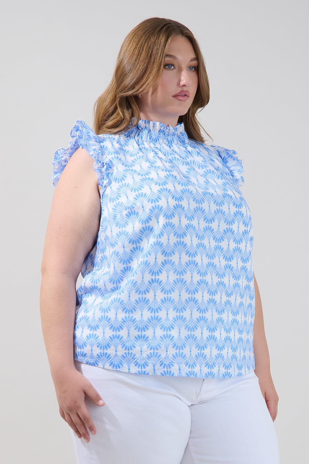 Zoie Ruffle Top Mosaic Curve