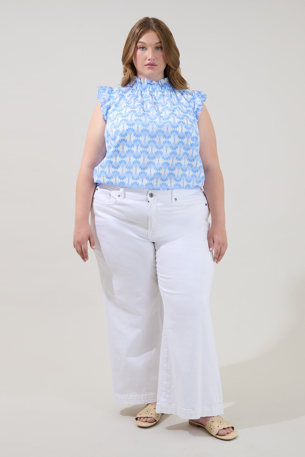 Zoie Ruffle Top Mosaic Curve