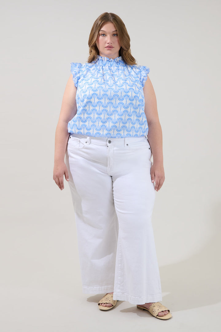 Zoie Ruffle Top Mosaic Curve