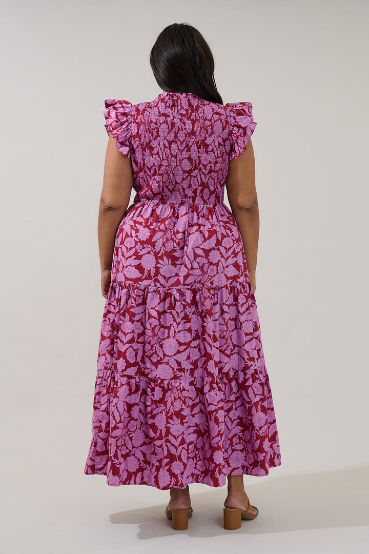 Sunfire Tiered Midi Dress Yunice Floral Curve