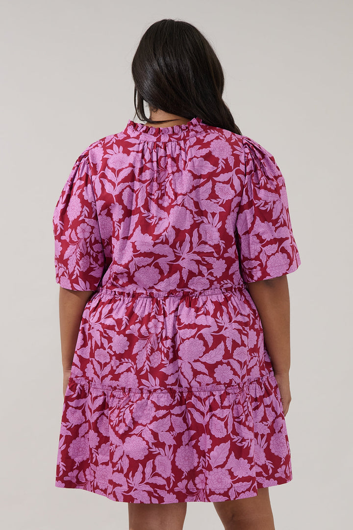 Dixie Split Neck Shift Dress Yunice Floral Curve