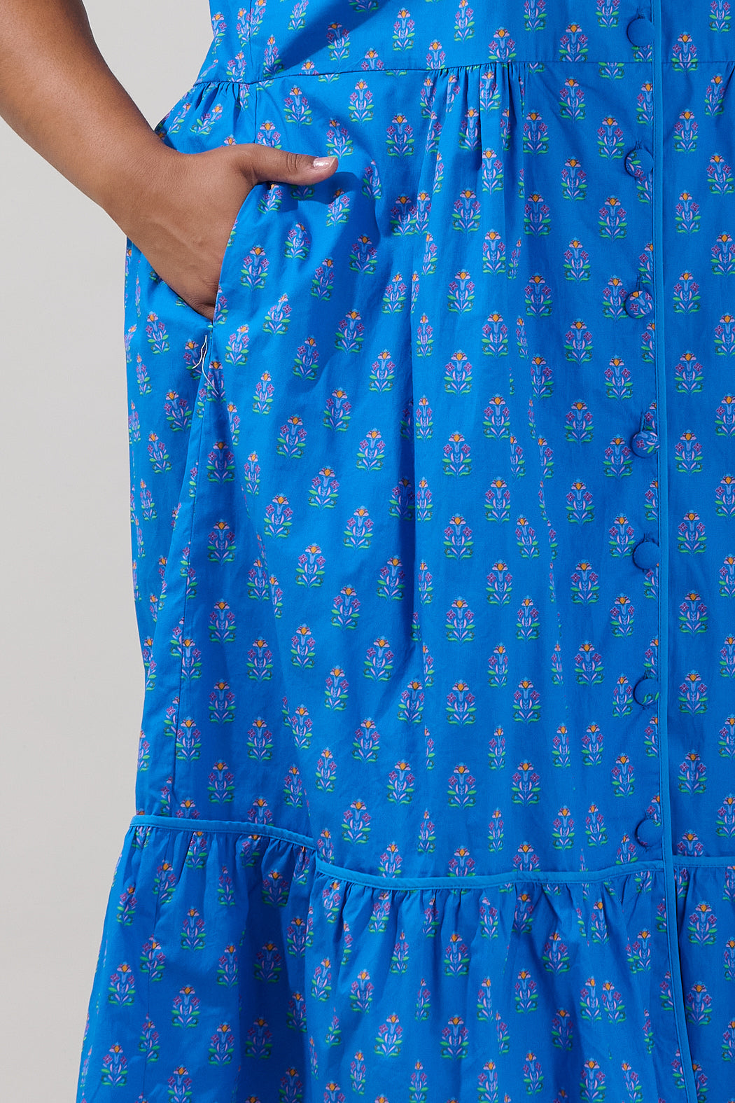 Davie Button Down Midi Dress Raidy Floral Curve