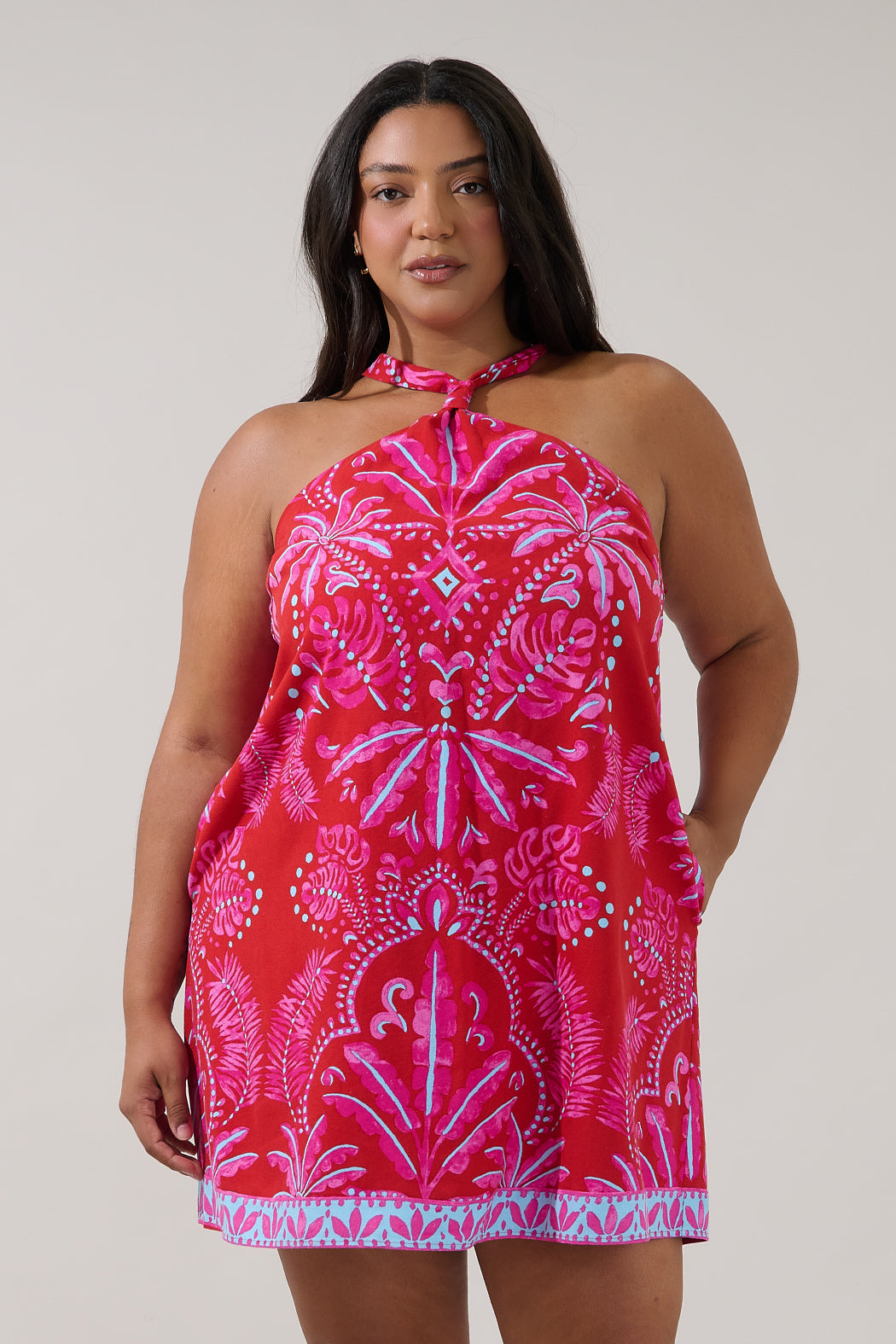 Amory Halter Mini Dress Cabana Curve