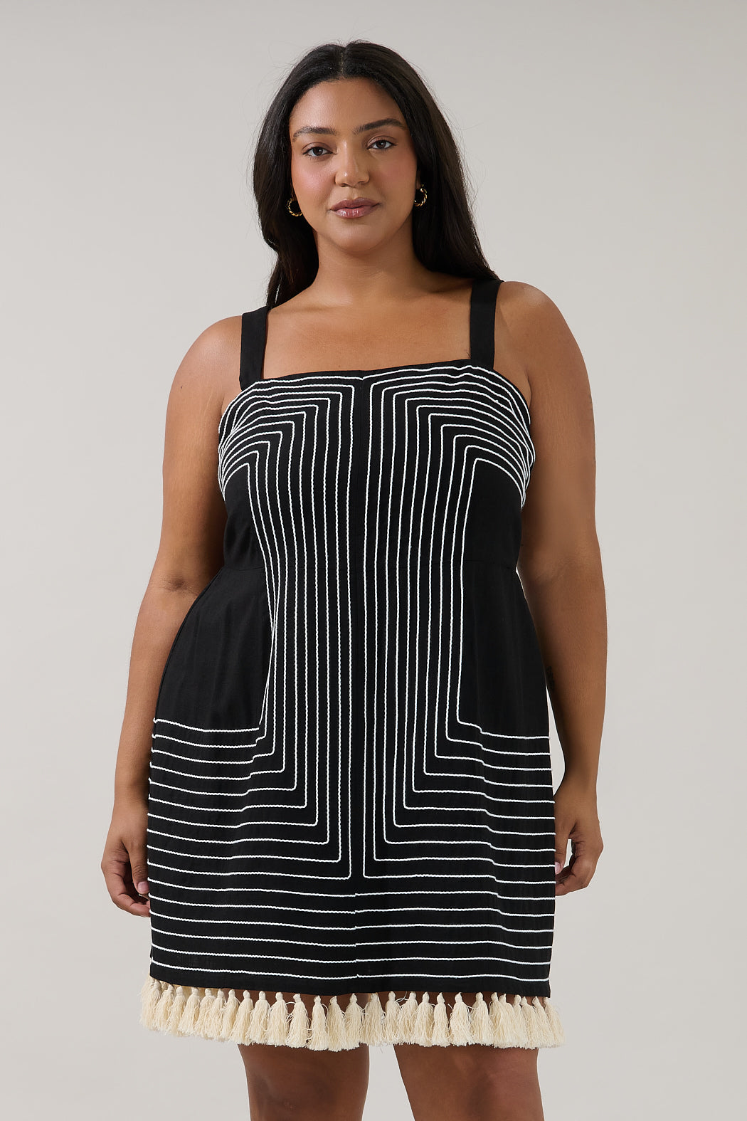 Dariela Tassel Mini Dress Curve