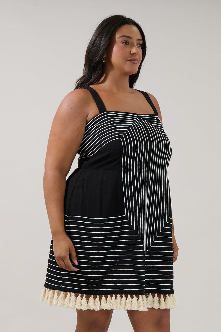 Dariela Tassel Mini Dress Curve