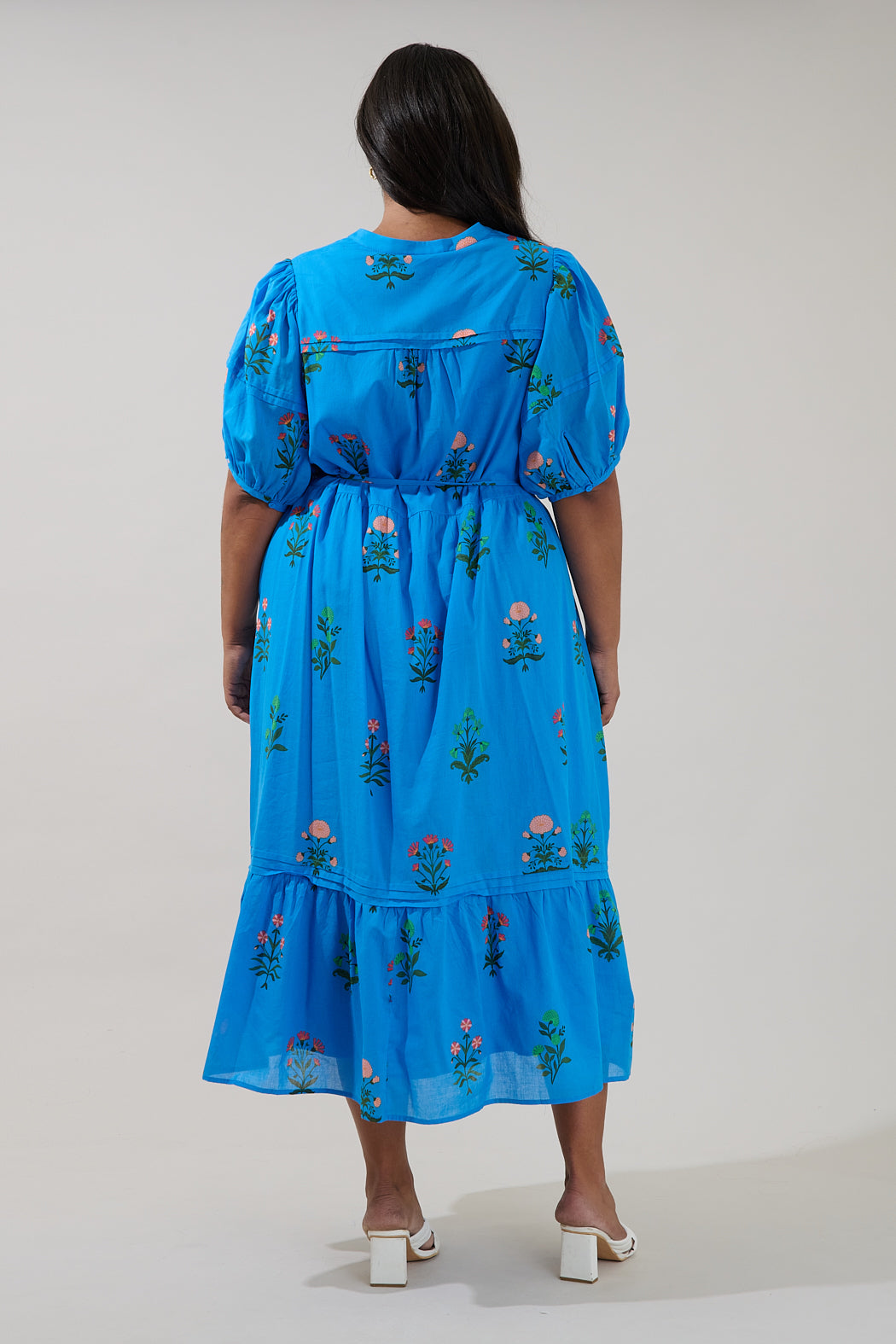 Lizeth Button Down Midi Dress Genora Floral Curve