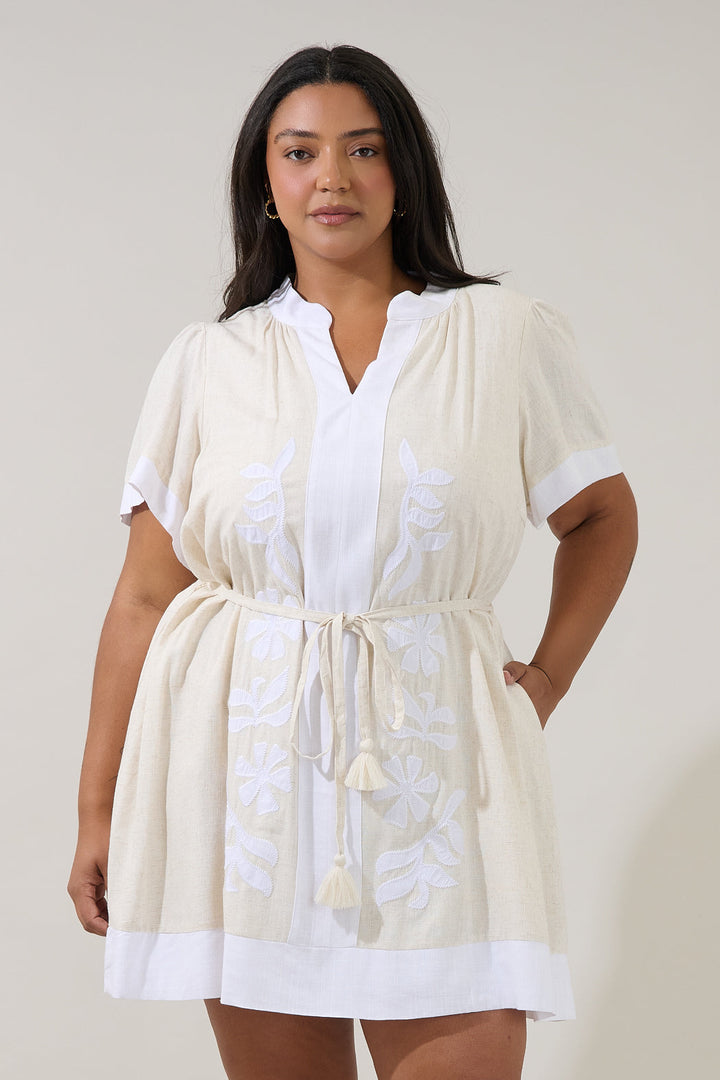 Patras Contrast Mini Dress Curve