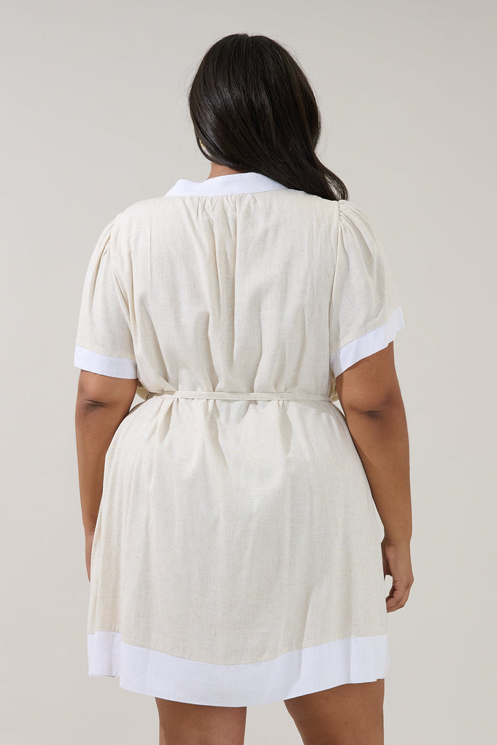 Patras Contrast Mini Dress Curve