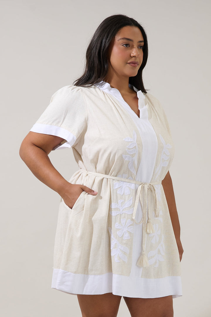 Patras Contrast Mini Dress Curve