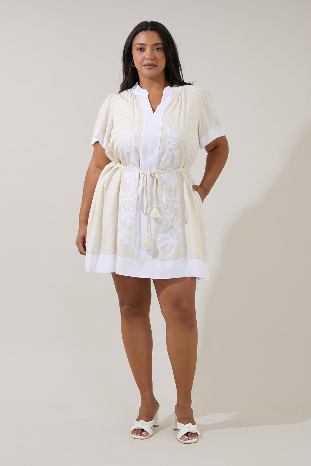 Patras Contrast Mini Dress Curve