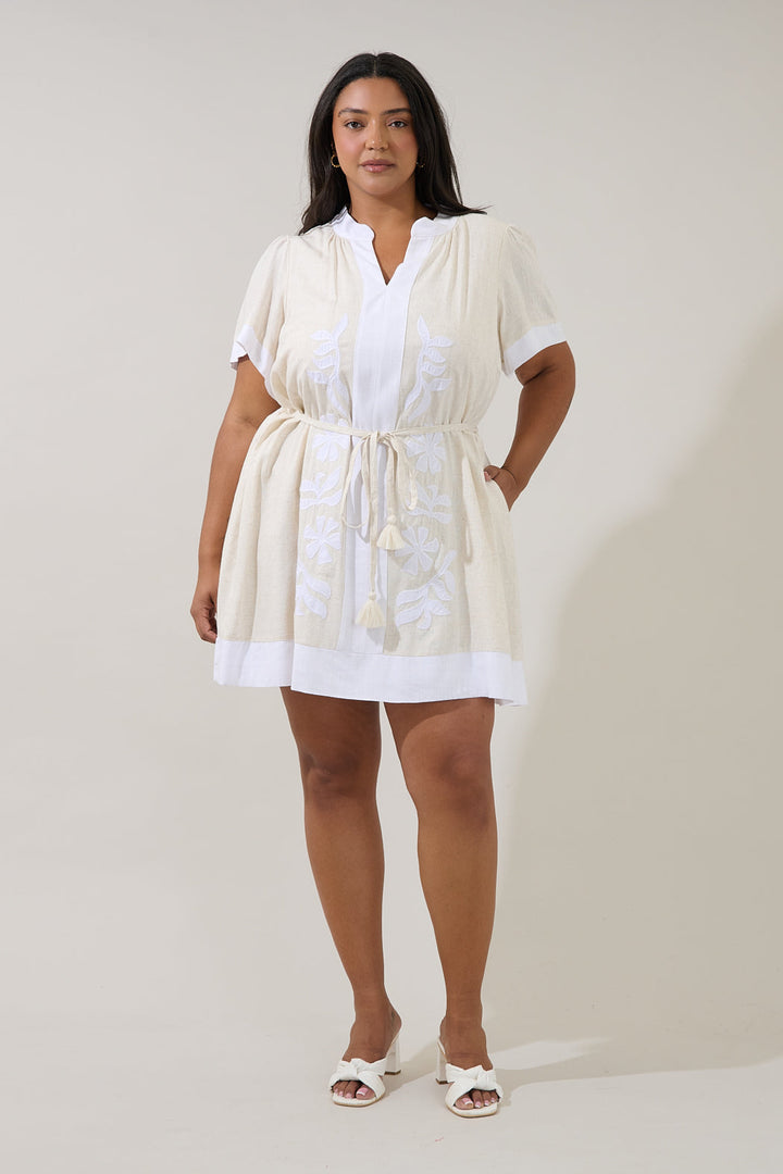 Patras Contrast Mini Dress Curve