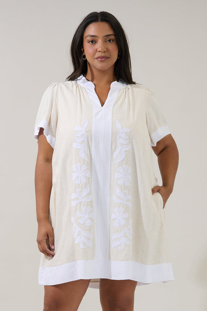 Patras Contrast Mini Dress Curve
