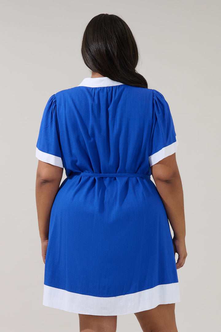 Patras Contrast Mini Dress Curve