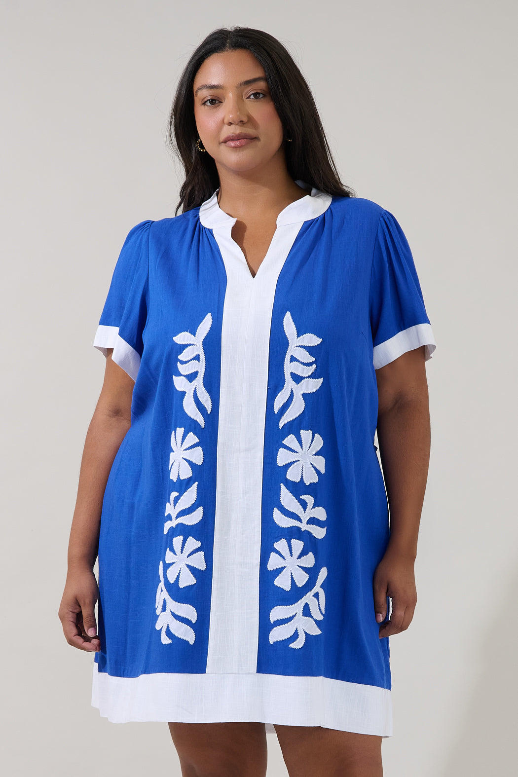 Patras Contrast Mini Dress Curve