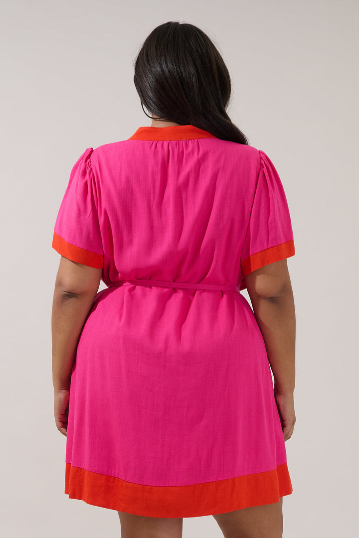 Patras Contrast Mini Dress Curve