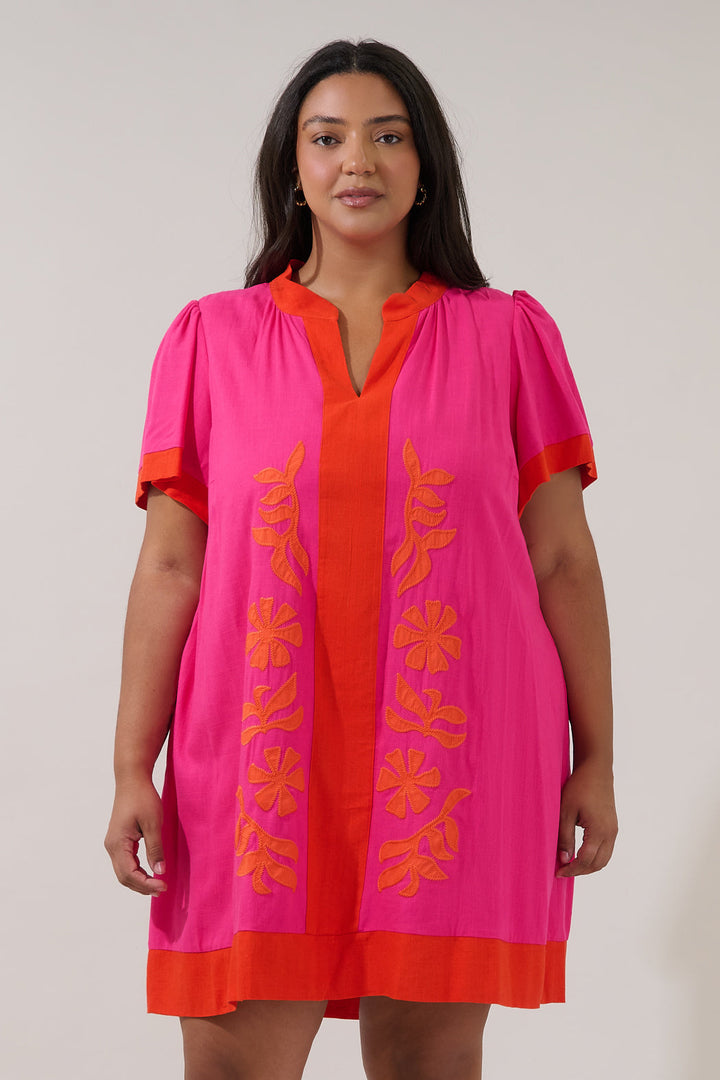 Patras Contrast Mini Dress Curve