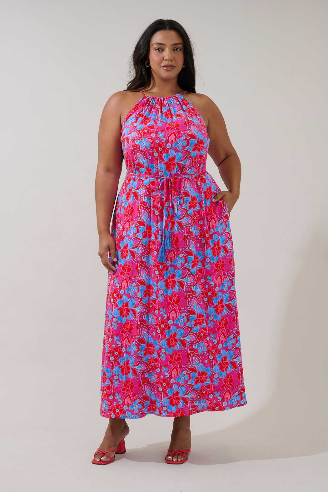 Verone Sleeveless Maxi Dress Floral Curve