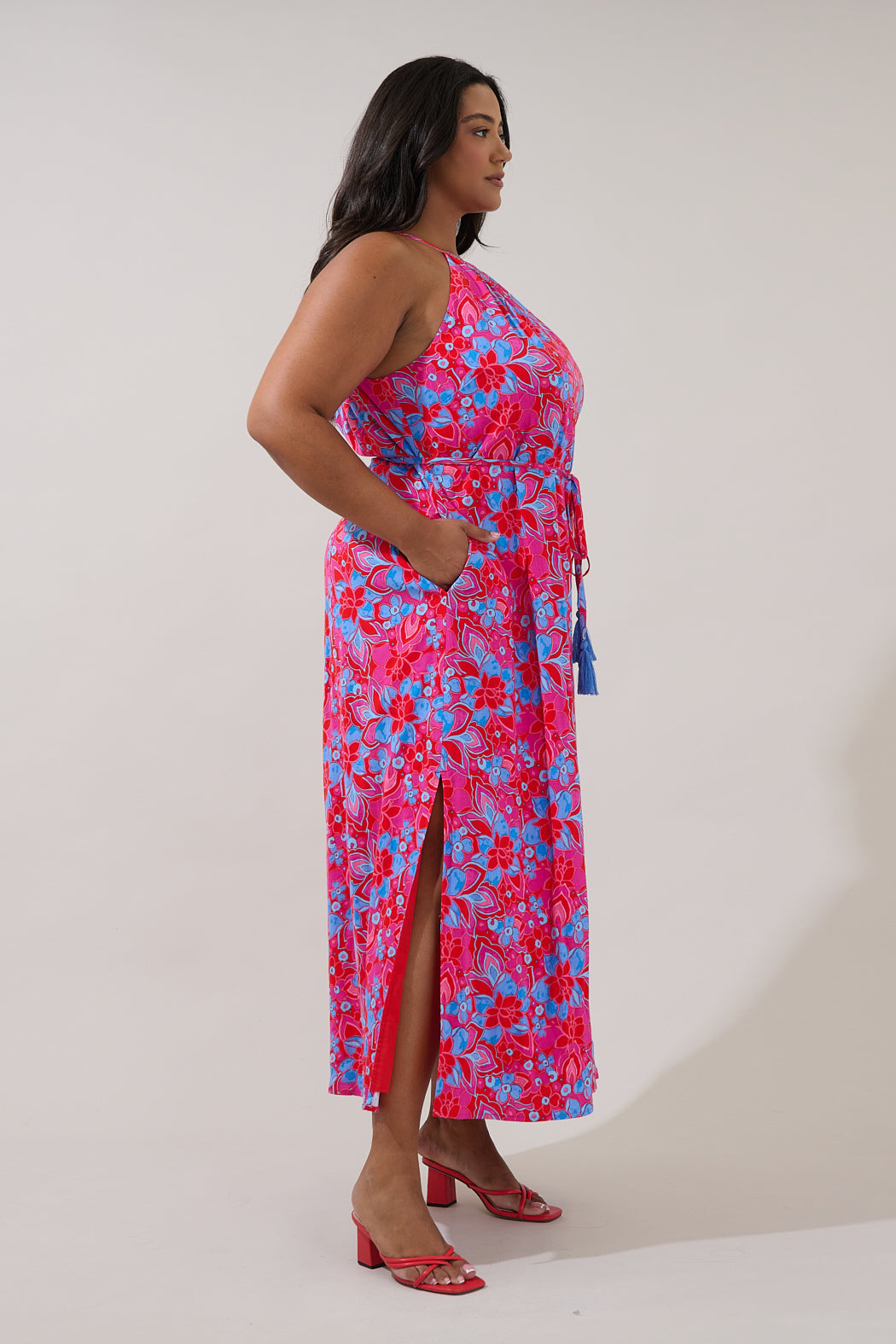 Verone Sleeveless Maxi Dress Floral Curve
